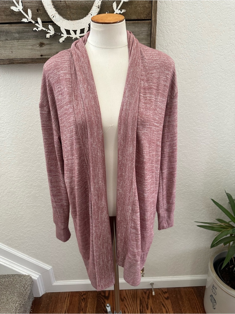 GAP softspun pink open front stretchy knit cardigan size M NWT